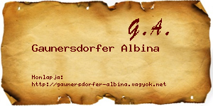 Gaunersdorfer Albina névjegykártya